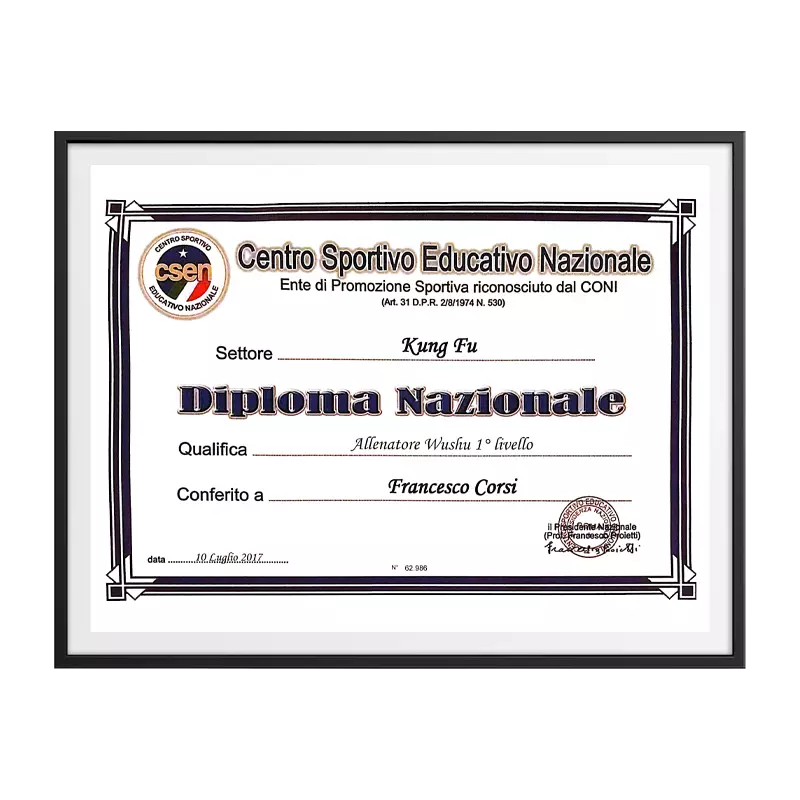Diploma nazionale Kung Fu